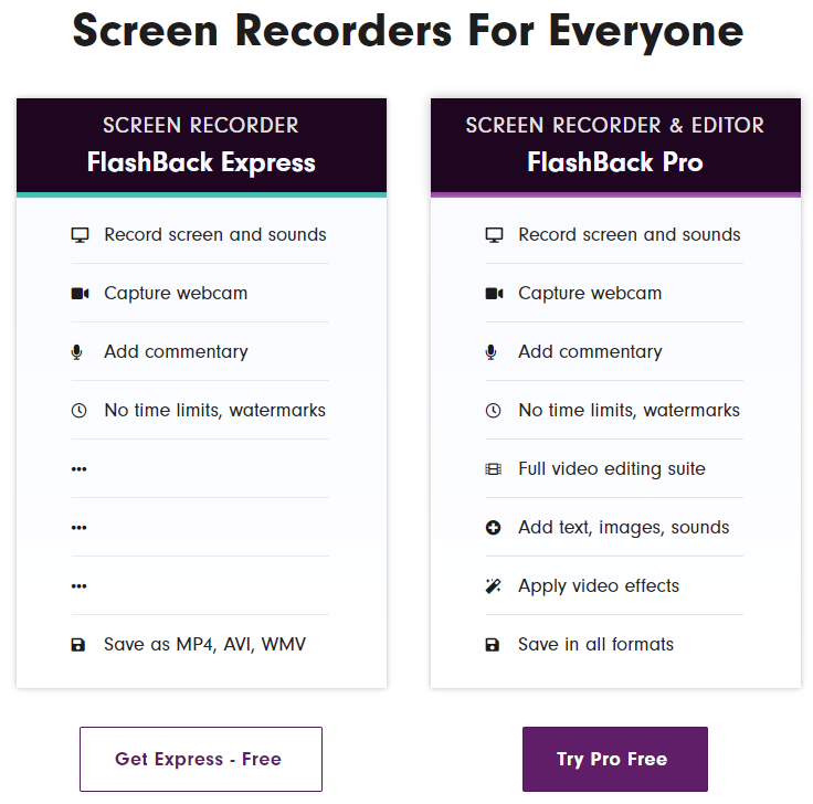 FlashbackRecorder Options